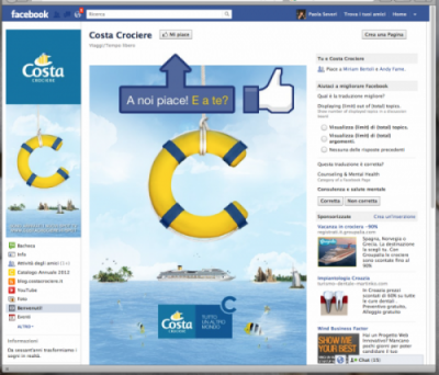 welcome Page Costa Crociere welcome Page Costa Crociere
